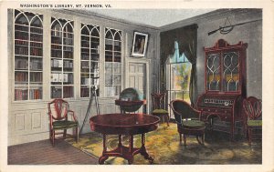 Mt. Vernon Virginia 1930s Postcard George Washington's Library Globe