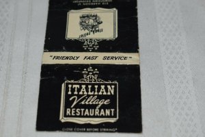 Italian Village Restaurant Downtown Davenport Iowa 30 Strike Matchbook Cover