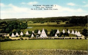 Wigwam Village No. 2 Cave City Kentucky Vintage Postcard Standard View Card 