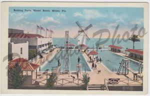 Bathing Pools Miami Beach Windmill Historic Florida Wright & Co Vintage Postcard