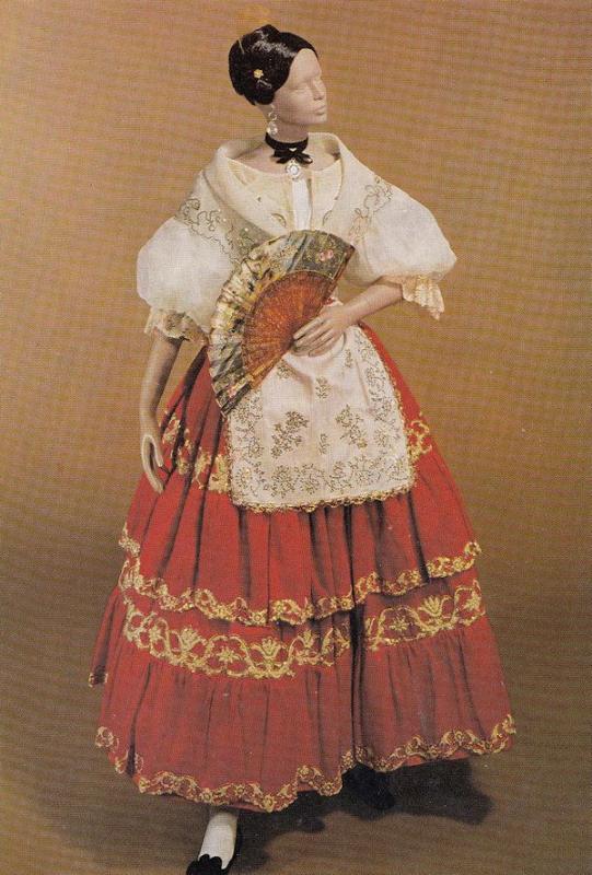 Festival Costume Spain Valencia London Museum Exhibit Fashion Postcard