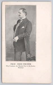 Postcard Proffesor Fred Fischer Portrait Chair Vtg 1900s View
