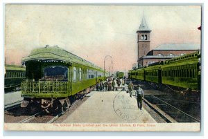 1907 The Golden State and The Union Station El Paso Texas TX Antique Postcard