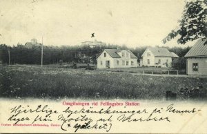 sweden, Omgifningen vid Fellingsbro Station (1903) Postcard