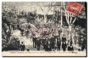 Old Postcard Toulon Funerals of victims of Liberty Sailors wearing crowns