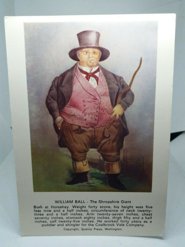 William Ball of Horsehay The Shropshire Giant  Vintage Art Postcard