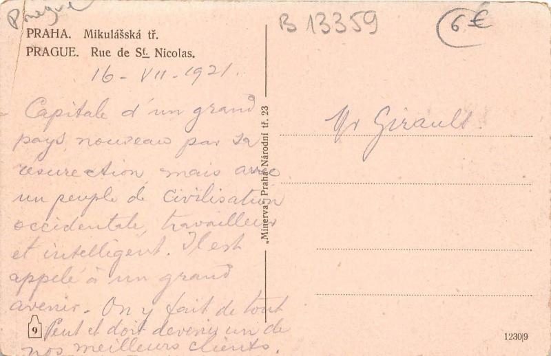 B13359 Praha Prague Rue d St Nicolas