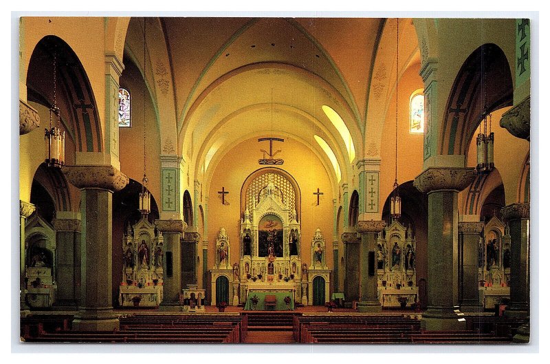 St. Fidelis Church Cathedral Of The Plains Victoria KS Postcard Interior View