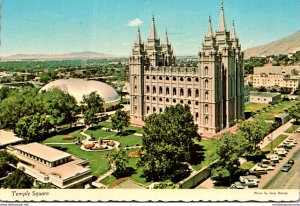 Utah Salt Lake City Temple Square Showing Mormon Temple