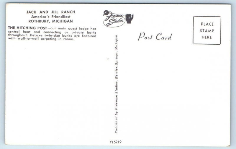 2 Postcards ROTHBURY, MI "Turtle Races" JACK & JILL DUDE RANCH