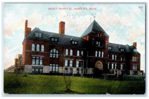 c1950's Mercy Hospital Building Grounds Manistee Michigan MI Unposted Postcard