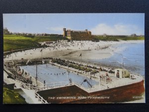 Tyne & Wear TYNEMOUTH The Swimming Pool c1940s Postcard by Valentine