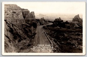 Badlands National Park Cedar Pass  South Dakota RPPC Postcard B35