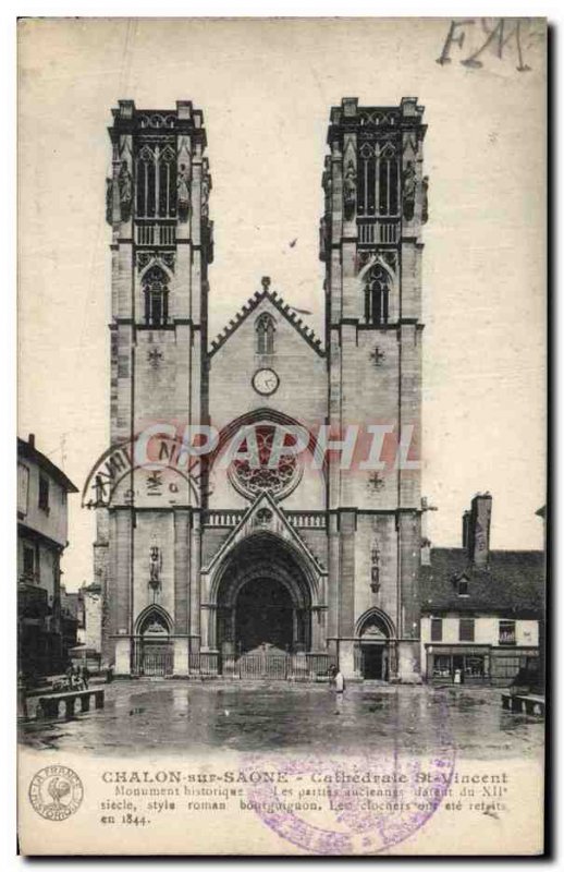 Old Postcard Chalon sur Saone Cathedrale St Vincent