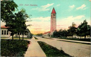 Vtg Postcard 1911 - Fort Sheridan Illinois - Street View