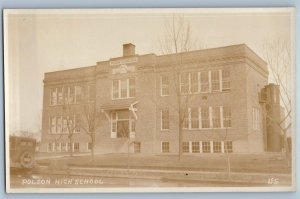 c1940's Polson High School Building Polson Montana MT RPPC Photo Postcard