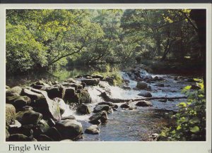 Devon Postcard - Fingle Weir on River Teign Above Fingle Bridge   LC6140 