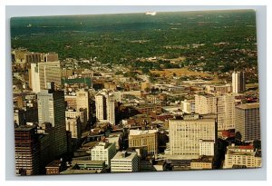 Vintage 1960's Postcard Aerial View Downtown Atlanta Skyline Georgia