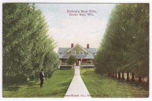 Bishop's New Villa Green Bay Wisconsin 1910c postcard