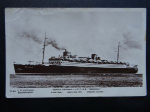 Shipping NORTH GERMAN LLOYD - S.S. BREMEN - Old RP Postcard