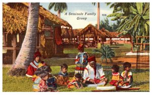 Seminole Indians  Family in the Everglades Florida