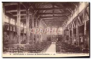 Postcard Old Honfleur Interior of St. Catherine