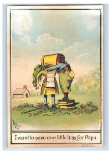 1880s Tobin Illustration Victorian Trade Card Children Kissing F132