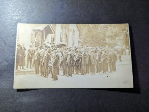 Mint USA Postcard GAR Regiment Veterans RPPC Glue Damage on Back