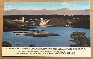 UNUSED PC - MENAI BRIDGE -  CHURCH OF ST. MRY IN A HOLLOW OF WHITE HAZEL, WALES