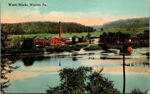 Postcard PA Warren Water Works RPO Salamanca & Oil City Fancy Cancel 1912 M12