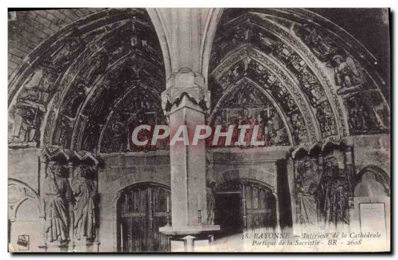 Postcard Old Bayonne Interior De La Cathedrale Portico of the sacristy