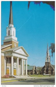 Street view,  First Baptist & First Methodist Church,  Walterboro,  South Car...