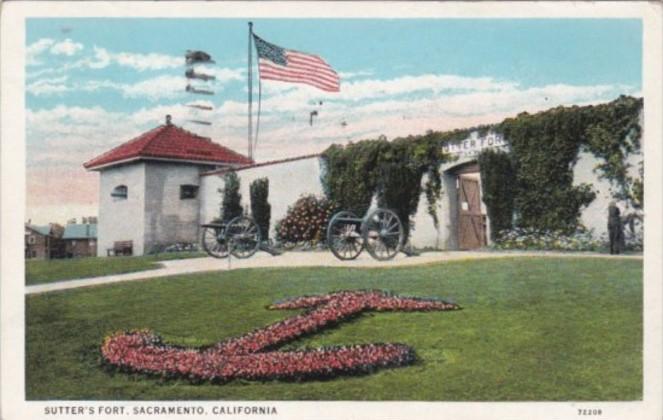 California Sacramento Sutter's Fort 1936 Curteich