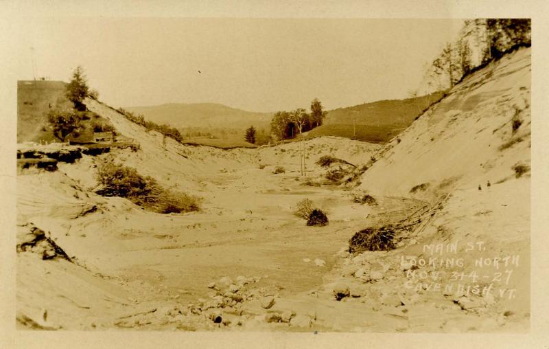 VT - Cavendish. Flood, Nov. 3-4,1927.Main St looking North  *RPPC