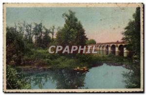 Old Postcard Poissy The Islands And The Bridge