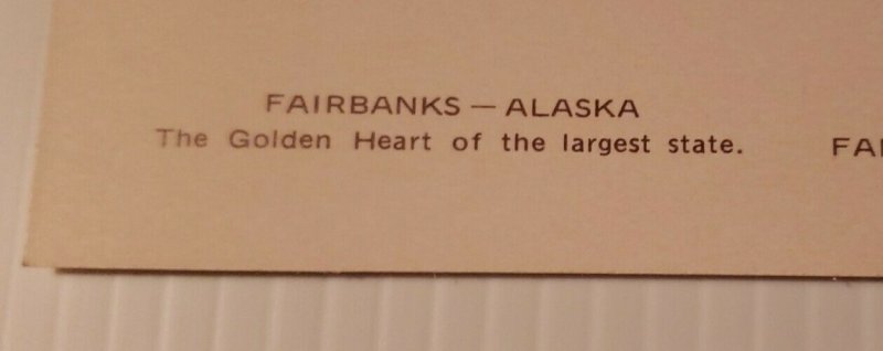 Postal Antigua Fairbanks Alaska 1989 oro corazón del estado más grande
							
							mostrar título original