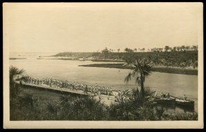 Landing Party at Guantanamo Bay Cuba naval base. Real Photo Post Card