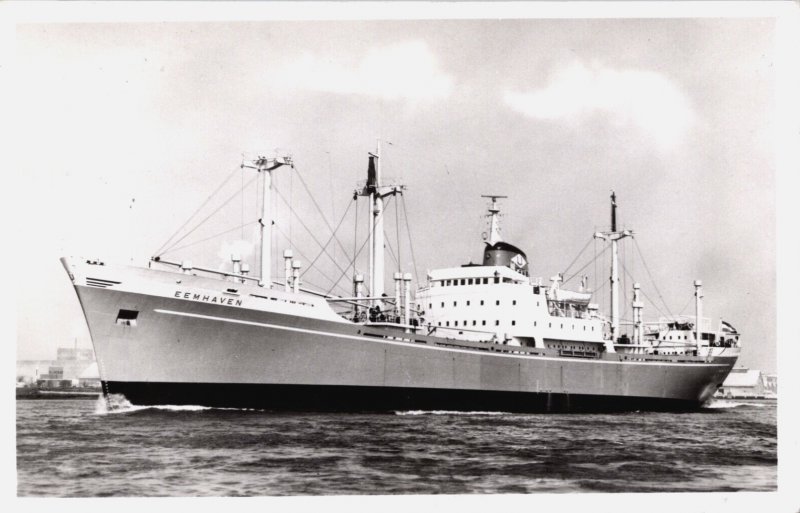 M.S. Eemhaven Cargo Ship N.V. Gebr. van Uden's Vintage RPPC C235