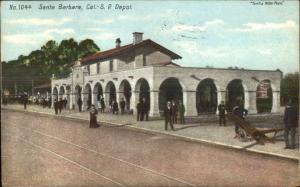 Santa Barbara CA SP RR Train Depot Station 1909 Used Postcard