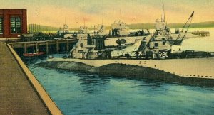 Postcard Early View of Submarine Base in Groton, CT.          aa2