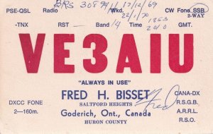 Huron Country Canada 1960s Vintage QSL Radio Card