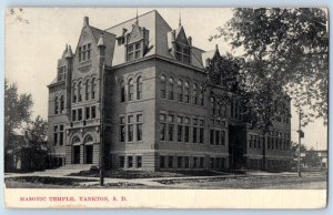 Yankton South Dakota SD Postcard Masonic Temple Exterior Building c1938 Vintage