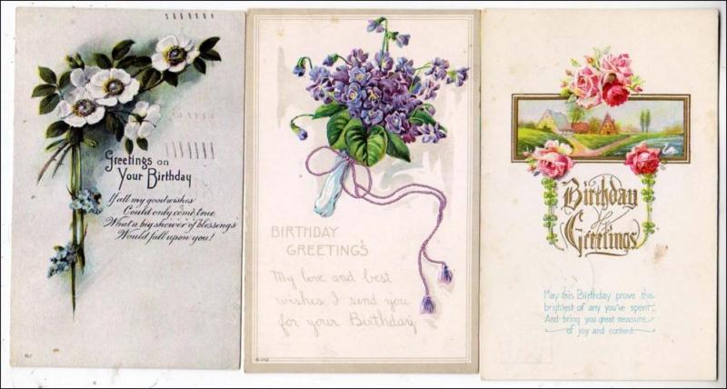 3 - Birthday Cards, Flowers