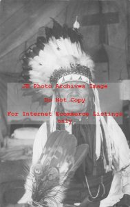 Native American Indian, RPPC, Candid Shot,Buffalo Bill Wild West Show Performer?