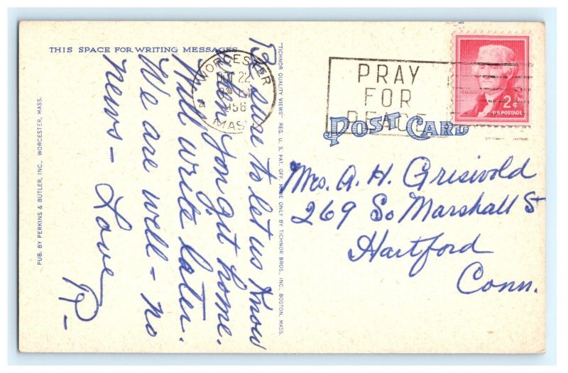Soldiers Monument City Hall Common Worcester MA Massachusetts Postcard (DA7)