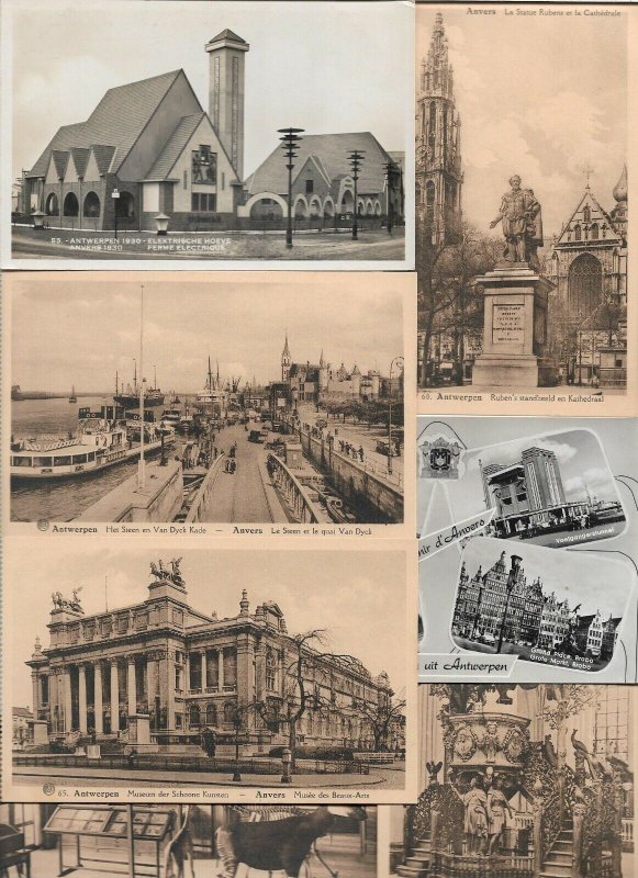 Belgium - Anvers Antwerp Postcard Lot of 22 RPPC and Printed 01.04 