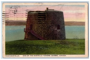 1939 Tour Martello One of the Martello Towers Quebec Canada Vintage Postcard