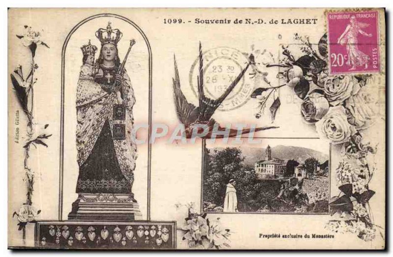 Old Postcard Souvenir From ND Laghet