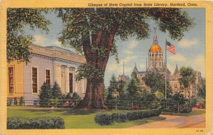 US6492 glimpse of state capitol from state library hartford conn  usa