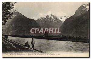 Bourg d & # 39Oisans Old Postcard View Romanche and Pelvoux